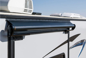 Carefree RV Awning | Automated Slide Out Cover | 55-60.9in Roof, Black Vinyl | Fits Extensions up to 42in, 28ft Long