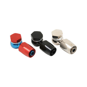 SpeedFX Banjo Fitting 574423BK For Use On Holley Carburetor; -6AN x 9/16-24; Anodized; Black; Aluminum; With Two Washers