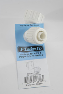 Elkhart Supply Fresh Water Fitting 16818 Flair-It; Adapter; 90 Degree Elbow; White; Plastic; With Barcoded