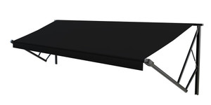 Lippert Components Awning V000614366 Solera; Patio Awning; 20 Foot Length x 8 Foot Extension; Solid Black; Anti-Scuff/Anti-Mildew Fabric; Black Weather Guard; Black Casting; For Pitch and Flat Awning Applications; With LED In Fabric