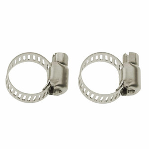 T-H Marine Hose Clamp BE-PL-57204-DP 3/8 To 7/8 Inch Clamping Range; Worm Gear Style; Stainless Steel; Set Of 2