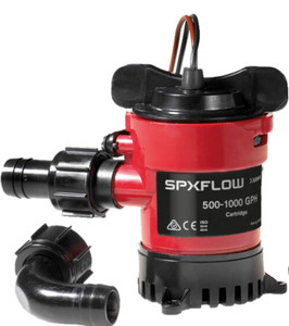 Johnson Pumps Bilge Pump 32903 Cartridge; Submersible; 1000 Gallon Per Hour; 3/4 Inch Hose Size; 12 Volt; 3.2 Amp; 5 Ampere Fuse; Lip Seal; Thermoplastic Pump/Stainless Steel Shaft; ISO 8849 Compliance