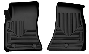 Husky Liner Floor Liner 54161 X-act Contour; Direct Fit; Raised Ridge; Black; TPE Thermoplastic Elastomer; 2 Piece