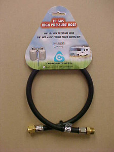 Cavagna Group Propane Hose 50-A-190-0047 1/4 Inch Inside Diameter Pigtail Hose; Type 1 ACME Nut x 1/4 Inch Male NPT; With Excess Flow Limit Device And Heat Sensitive Plug; 20 Inch Length; UL/CGA Approved; Hang Tagged; Single