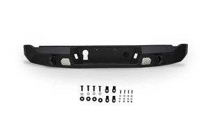 DV8 Offroad Bumper RBCS3-01 MTO Series; Modular Design; High Clearance; Direct Fit; Bolt-On; Mounting Hardware Included; With 2 D-Ring Shackles; With Two 3 Inch Light Pod Cutouts; Aluminum Accent Panels; Compatible With OE Hitch Receiver