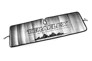 Teraflex Windshield Shade 5028701 Folding; 6 Millimeter Thick Foam Insulation; Direct Fit; Silver/Black Teraflex Logo; With Elastic Straps