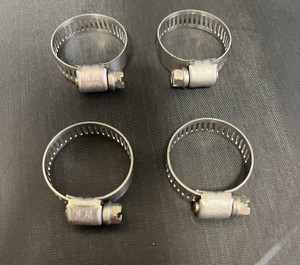 Helix Racing Hose Clamp 114-6410 0.39 Inch To 1.06 Inch Clamping Range; Worm Gear Style; Stainless Steel; Pack Of 4