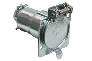 Pollak Trailer Wiring Connector 12-703P Vehicle Side; 7-Way Round Socket; Metal; Retail Packaging