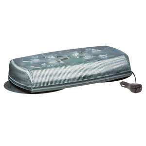 Ecco Electronic Warning Light 5585CA-VM Reflex; Mini Bar; Vacuum Mount; 8 LED; Clear Lens; Amber Bulb; 18 Flash Patterns; 12 To 24 Volts DC