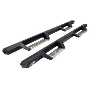 Westin Automotive Nerf Bar 56-127852 HDX; With Drop Down Steps; Hexagonal Straight; Powder Coated; Textured Black; Stainless Steel; With Welded End Caps; Rocker Panel Mount
