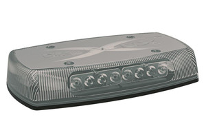 Ecco Electronic Warning Light 5585CRB Mini Bar; Permanent Mount; Eight LED Reflector Module; Clear Lens; Red/Blue LED; 18 Flash Patterns; 12 To 24 Volt DC Ecco Electronic Warning Light 5585CRB Mini Bar; Permanent Mount; Eight LED Reflector Module; Clear Lens; Red/Blue LED; 18 Flash Patterns; 12 To 24 Volt DC