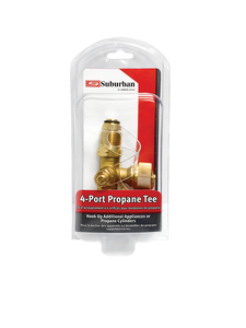 Suburban Mfg Propane Hose Connector LP-POLTEE T-Connection; 4 Port; Brass Suburban Mfg Propane Hose Connector LP-POLTEE T-Connection; 4 Port; Brass