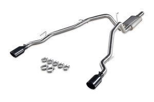 Flowmaster Exhaust System Kit 737860 Signature Series Cat-Back System; 304 Stainless Steel; With Muffler; 3 Inch Pipe Diameter; Single Exhaust With Dual Exit; Dual Split Rear Exit