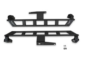 DV8 Offroad Rocker Panel Guard SRBR-07 Frame Mount; Bolt-On; Without Step; Powder Coated; Black; Steel