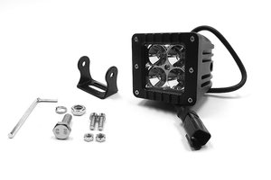 Southern Truck Driving/Fog Light 79914 Driving/Fog Light; Chrome Series; LED Bulb; 4 Clear LED 4 Watt Bulb; 3 Inch Cube; 16 Watt/1.3 Amp Draw; Flood Beam; 1440 Lumens; Clear Lens/Chrome Panel; Powder Coated Black Aluminum Housing