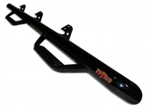 N-Fab Nerf Bar - Truck Wheel To Wheel G1583CC W2W Series; With Drop Down Steps; Without Bed Step; 3 Inch Round Bent; Black Gloss Powder Coated Steel; Without End Caps; Rocker Panel Mount