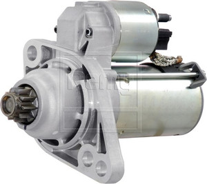 Fits 2007-2015 Volkswagen Jetta Remy International Starter 99149 New Starter Motor; OE Replacement; Permanent Magnet Gear Reduction; 1.1 Kilowatt Rated Power; With 10 Teeth; Counter Clockwise Rotation; 12 Volts DC; Open Nose Cone Type