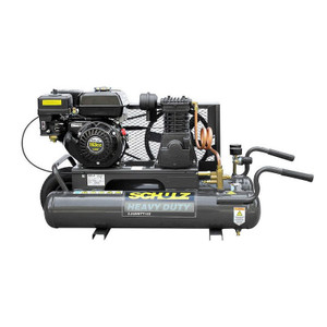 Schulz of America Air Compressor 931.8141-0 Portable; 125 PSI Maximum Working Pressure; 10 Cubic Feet Per Minute; Schulz Gas; Two 4 Gallon Tank; Single Stage Compressor Unit Schulz of America Air Compressor 931.8141-0 Portable; 125 PSI Maximum Working Pressure; 10 Cubic Feet Per Minute; Schulz Gas; Two 4 Gallon Tank; Single Stage Compressor Unit