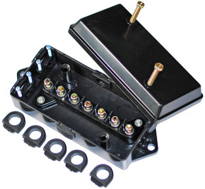 Tow Force Jammy Junction Box J-JB JB Series; 7 Pole; Black; Plastic; Weatherproof