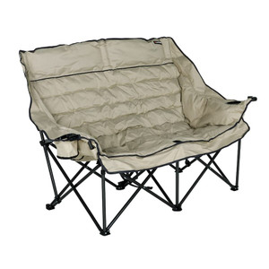 Lippert Components Camping Chair 2023053718 Big Bear; Loveseat; 500 Pound Weight Capacity; Foldable; Sand; Steel Tube Frame/Mesh Fabric/Padded Mesh Back/Seat/Armrests; With Headrest; With Dual Cup Holders/Carry Bag/Back Mesh Storage Pocket Lippert Components Camping Chair 2023053718 Big Bear; Loveseat; 500 Pound Weight Capacity; Foldable; Sand; Steel Tube Frame/Mesh Fabric/Padded Mesh Back/Seat/Armrests; With Headrest; With Dual Cup Holders/Carry Bag/Back Mesh Storage Pocket