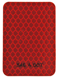 Tow Force Jammy Reflective Tape J-006-R 006 SERIES; Light Reflective; Class A Tape; 2 Inch Length x 2-3/4 Inch Width; Red; Acrylic; SAE/DOT Approved