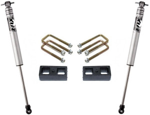 MaxTrac Leaf Spring Block Kit 905320F 2 Inch Block Height; Cast Iron; With 2 Blocks/4 U Bolts/4 Fox Shock Absorbers