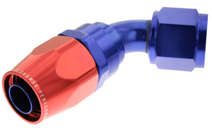 Redhorse Performance Hose End Fitting 1060-06-1 1060 Series; -6 AN Hose; -6 AN Outlet; 60 Degree; Anodized; Red/Blue; Aluminum; Single