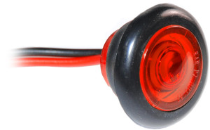 Tow Force Jammy Side Marker Light J-53-R 53 Series; Round; Red Lens; Black Trim; LED; Red Bulb; 3/4 Inch Diameter; 60 Milliampere; Single; With 7 Inch Lead And Grommet