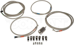 Dorman Fuel Line 819-004 OE Solutions; OE Replacement; Flexible; 49 Inch/112 Inch/158 Inch Length; 0.3125 Inch/0.375 Inch Inside Diameter; 13.5 Millimeter/12 Millimeter Outer Diameter; 75 PSI Maximum Pressure; Silver; Stainless Steel/PTFE/Nylon Dorman Fuel Line 819-004 OE Solutions; OE Replacement; Flexible; 49 Inch/112 Inch/158 Inch Length; 0.3125 Inch/0.375 Inch Inside Diameter; 13.5 Millimeter/12 Millimeter Outer Diameter; 75 PSI Maximum Pressure; Silver; Stainless Steel/PTFE/Nylon