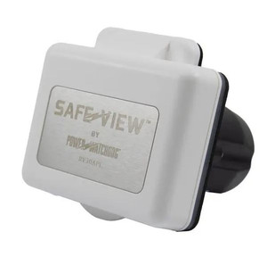Hughes Auto Power Inlet Port SV30API-W SafeView; Manual Power Disconnect; 30 Ampere; 120 Volt; White; Nickel Plated Contacts; Twist Lock Design; ETL Certified; With Water Resistant Cover And Halo Status Light Hughes Auto Power Inlet Port SV30API-W SafeView; Manual Power Disconnect; 30 Ampere; 120 Volt; White; Nickel Plated Contacts; Twist Lock Design; ETL Certified; With Water Resistant Cover And Halo Status Light