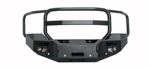 Fab Fours Bumper GM14-C3150-1 Premium; One Piece Design; Direct Fit; Mounting Hardware Included; With Grille Guard; With Internal Winch Mount; Without Tow Hook Mounts/With D-Ring Mounts; With Fab Fours 90mm Fog/60mm Turn Signal Lights Fab Fours Bumper GM14-C3150-1 Premium; One Piece Design; Direct Fit; Mounting Hardware Included; With Grille Guard; With Internal Winch Mount; Without Tow Hook Mounts/With D-Ring Mounts; With Fab Fours 90mm Fog/60mm Turn Signal Lights
