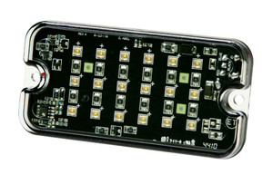 Ecco Electronic Warning Light 3931R Directional LED; Surface Mount; 18 Red LED; Clear Lens; 16 Flash Patterns; 12 Volt DC