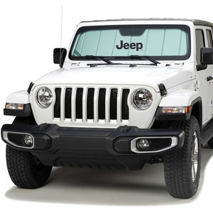 Fits 2011-2018 Jeep Wrangler JK Covercraft Windshield Shade UJL11186FJ11SV UVS100; Removable Accordion Fold; Fabric/Foam Core; Fits Full Windshield; Silver With Jeep Logo Fits 2011-2018 Jeep Wrangler JK Covercraft Windshield Shade UJL11186FJ11SV UVS100; Removable Accordion Fold; Fabric/Foam Core; Fits Full Windshield; Silver With Jeep Logo