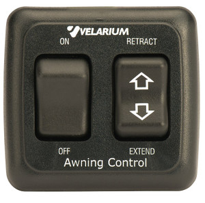 Velarium Awning Switch VA1002 Double Switch; Black; With Bezel And Harness; With Brown Box Packaging
