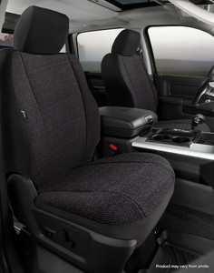 Fits 2016-2023 Toyota Tacoma Fia Seat Cover TRS49-43 BLACK Wrangler; Bucket Seat With Adjustable Headrests; Saddle Blanket; Solid Black; Set Of 2