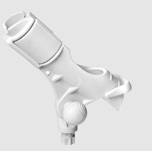 Railblaza Fishing Rod Holder 02-4020-21 Rod Holder II; StarPort Base Mount; Holds Single Rod; 360 Degree Rotatable/90 Degree Vertical Rotation; White; UV Stabilized Fiberglass Reinforced Plastic; 9.07 Inch Width Railblaza Fishing Rod Holder 02-4020-21 Rod Holder II; StarPort Base Mount; Holds Single Rod; 360 Degree Rotatable/90 Degree Vertical Rotation; White; UV Stabilized Fiberglass Reinforced Plastic; 9.07 Inch Width