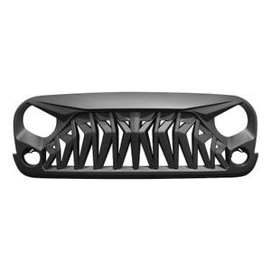 Fits 2007-2018 Jeep Wrangler JK American Modified Grille AMJPAA00106 Shark; With Light Cutouts; Matte Black; ABS Plastic Fits 2007-2018 Jeep Wrangler JK American Modified Grille AMJPAA00106 Shark; With Light Cutouts; Matte Black; ABS Plastic