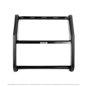 Go Rhino Safety Division Bumper Push Bar 5165-4L61 LR Series; Powder Coated; Black; Steel; 3 Inch Diameter; Without Wrap Around Brush Guard; With 4 Whelan Light Mounting Holes; With Mounting Brackets
