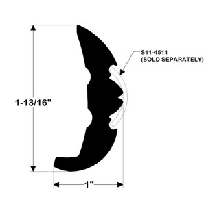 Taco Boat Rub Rail V21-9679BKA20D 20 Foot Length; 1-13/16 Inch Width x 1 Inch Thickness; Rigid; Black; Vinyl; Single; Ideal For 25 To 40 Foot Boots Taco Boat Rub Rail V21-9679BKA20D 20 Foot Length; 1-13/16 Inch Width x 1 Inch Thickness; Rigid; Black; Vinyl; Single; Ideal For 25 To 40 Foot Boots