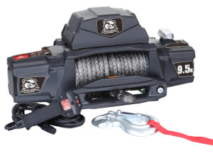 Bulldog Whes Winch 10066 Standard; Vehicle Mounted; Trailer Winch; 12 Volt Electric; 5.5 Horse Power; 9500 Pound Line Pull Capacity; 85 Foot Synthetic Rope; Hawse Fairlead; Wired And Wireless Remote Controller; Integrated Solenoid Housing