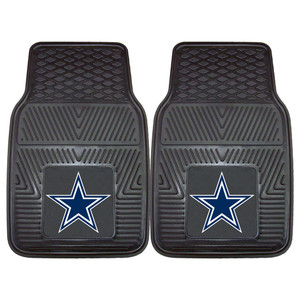 Fan Mat Floor Mat 8274 Universal 27 Inch Length x 17 inch Width; NFL Dallas Cowboys Logo; Black; Vinyl; Set of 2; Front