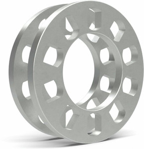 Coyote Wheel Accessories Wheel Spacer 911125T-A 12 Millimeter/1/2 Inch Thickness; Wheel Stud Mount; Non-Hub Centric Mounting; 89.00 Millimeter Hub Size; Silver; Die Cast Aluminum; Set Of 2