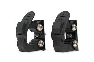 DV8 Offroad Molle Cargo Panel Tool Clamp UNRM-01 MOLLE; 1-1/4 Inch Minimum Closed Radius/1-5/8 Inch Open Radius; Rotating; Rubber and Aluminum; Black; Set of 2