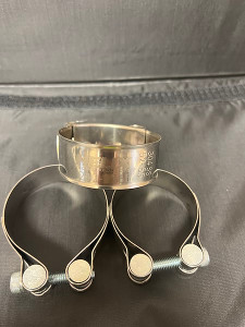 Helix Racing Exhaust Clamp 212-2765 2.06 To 2.24 Inch Diameter; Band Clamp; Stainless Steel; Single; With Hex Key Socket Bolt