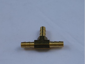 Helix Racing Coupler Fitting 053-1450 5/16 Inch Hose Barb; Tee; Without O-Ring; Without Jam Nut; Brass; Single
