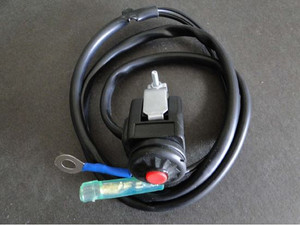 Helix Racing Starter Kill Switch 688-8806 Used To Stop 1994 To 2001 KTM Models Engine; 2 Wire Ring Terminal And Bullet Terminal