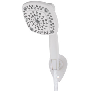 Oxygenics ETL Shower Head 39794 Colossus RV; Hand Held With 72 Inch Flexible Hose; 8-Function; 1.8 Gallons Per Minute Flow Rate; Gloss White; Wall Mount Oxygenics ETL Shower Head 39794 Colossus RV; Hand Held With 72 Inch Flexible Hose; 8-Function; 1.8 Gallons Per Minute Flow Rate; Gloss White; Wall Mount