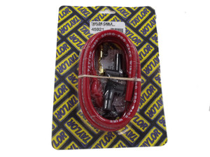 Taylor Cable Spark Plug Wire 45921 409 Spiro-Pro; 10.4 Millimeter Diameter; Silicone; 135 Degree Distributor Boot; Spiral Wound Core; 350 Ohms Per Foot Resistance; Red