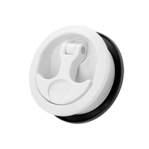 WhiteCap Industries Drawer Latch 3226WC Locking Latch; White; Nylon; Single; 3 Inch Outside Diameter x 2-1/2 Inch Cut Out; With Stainless Steel Nut