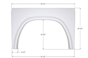 Icon Fender Skirt 14261 Single Axle; Fits Various Damon Brands Including Intruder; 41-1/2 Inch Length x 26-1/4 Inch Height; Polar White; ABS Plastic; Single Wheel; Single; Use Measurements To Determine Proper Fitment Before Ordering
